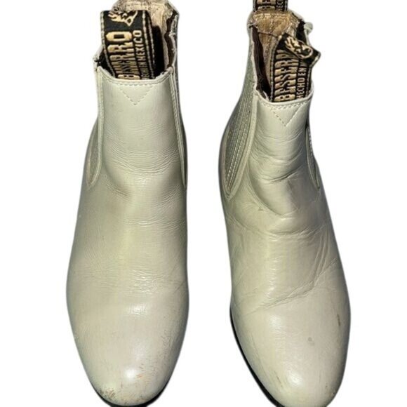 Vintage grey Leather Chelsea Boots boys Ankle Boots Distressed Western Style - Picture 1 of 10